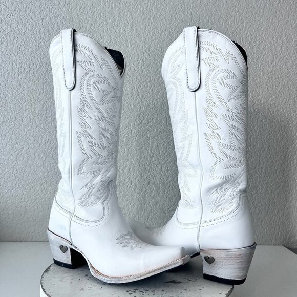Lane boots Shoes - Lane MEGAN MORONEY Smokeshow Womens Cowboy Boots 8.5 White Western Cowgirl Tall